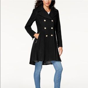 Guess Double-Breasted Skirted Coat